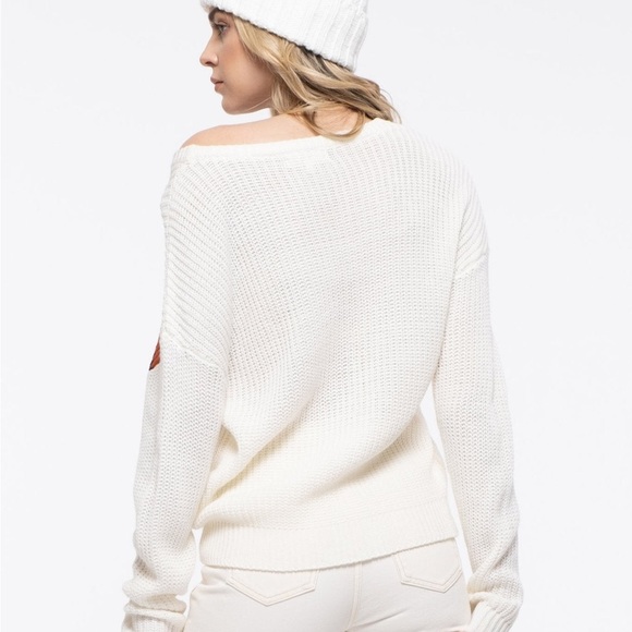 BLU PEPPER Multi-Color Striped Ivory Knit Sweater Womens Size LARGE NEW NWT - Picture 5 of 6